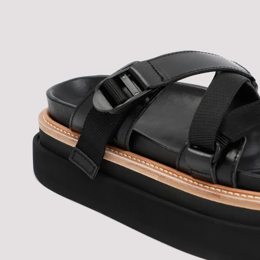 Sacai Hybrid Belt Sandals 2303063M-001 BLACK | IlDuomo