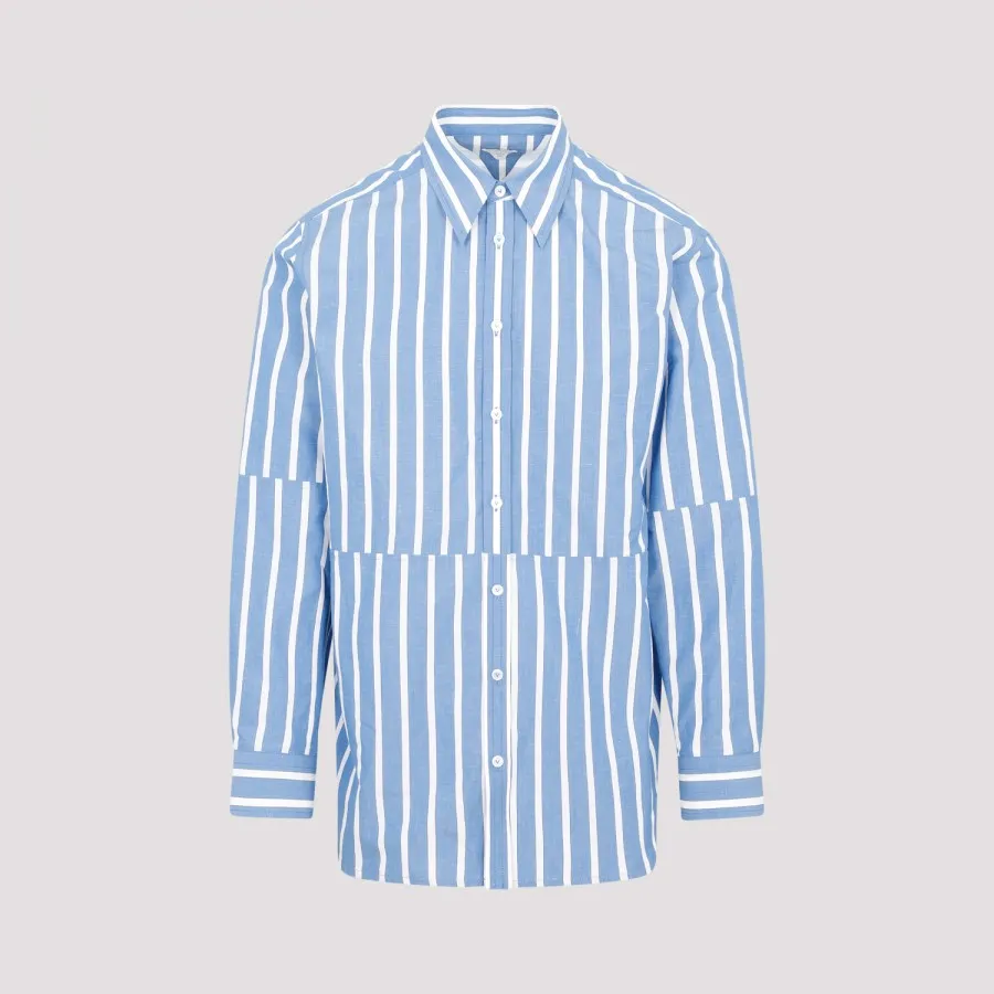 Bottega Veneta Cotton Linen Striped Shirt 750011.V35M0-4268 SURF 