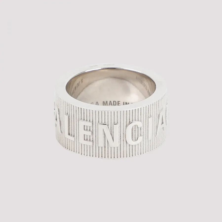 Balenciaga Logo Hoop Ring 674648.J8300-0918 SHINY SILVER | IlDuomo