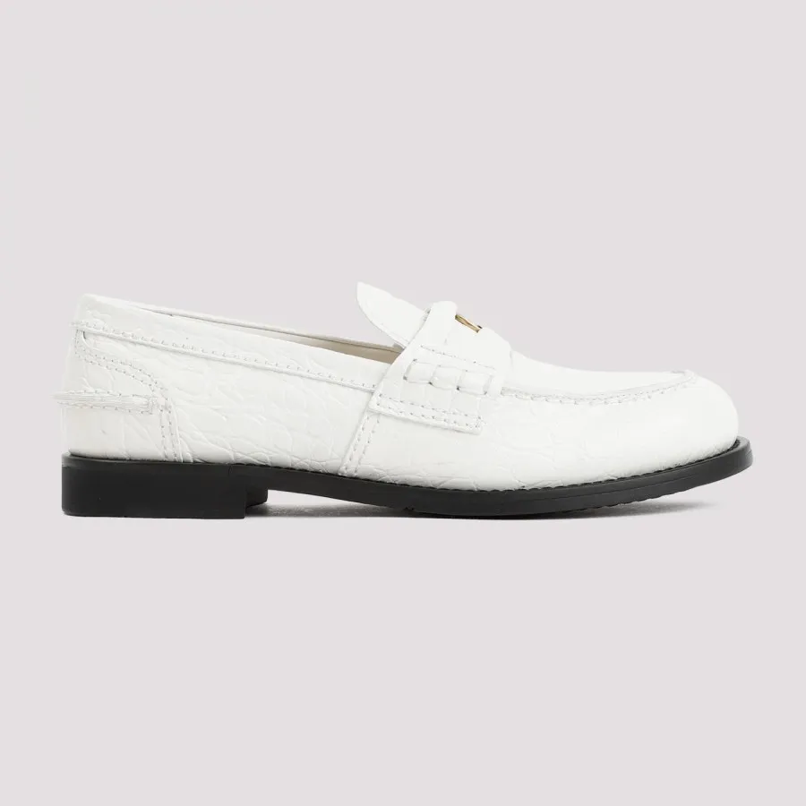 Miu Miu Calf Leather Loafers 5D773DF20.ZO1-F0009 BIANCO | IlDuomo