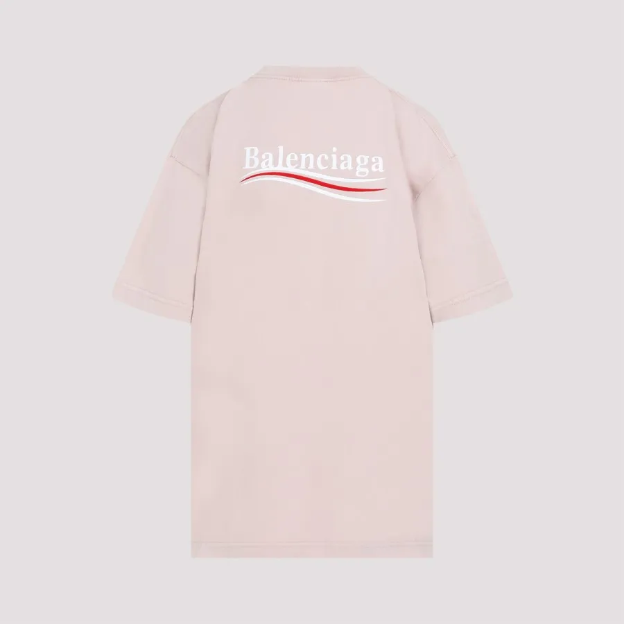 Balenciaga Logo Large Fit T-Shirt 641655.TKVJ1-1764 LIGHT PINK WH 