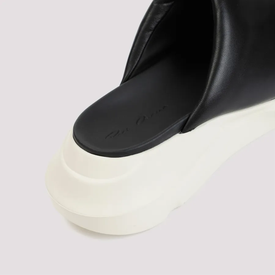Rick Owens Geth Puffer Slides Sandals RU01D3817.LLP-91 BLACK MILK 