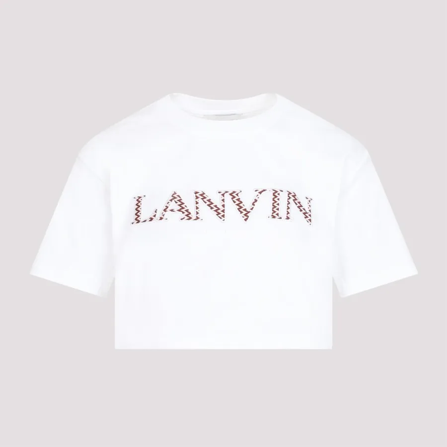 Lanvin Curb Embroidered Cropped T-Shirt RWTS0012J207P24-01 OPTIC 