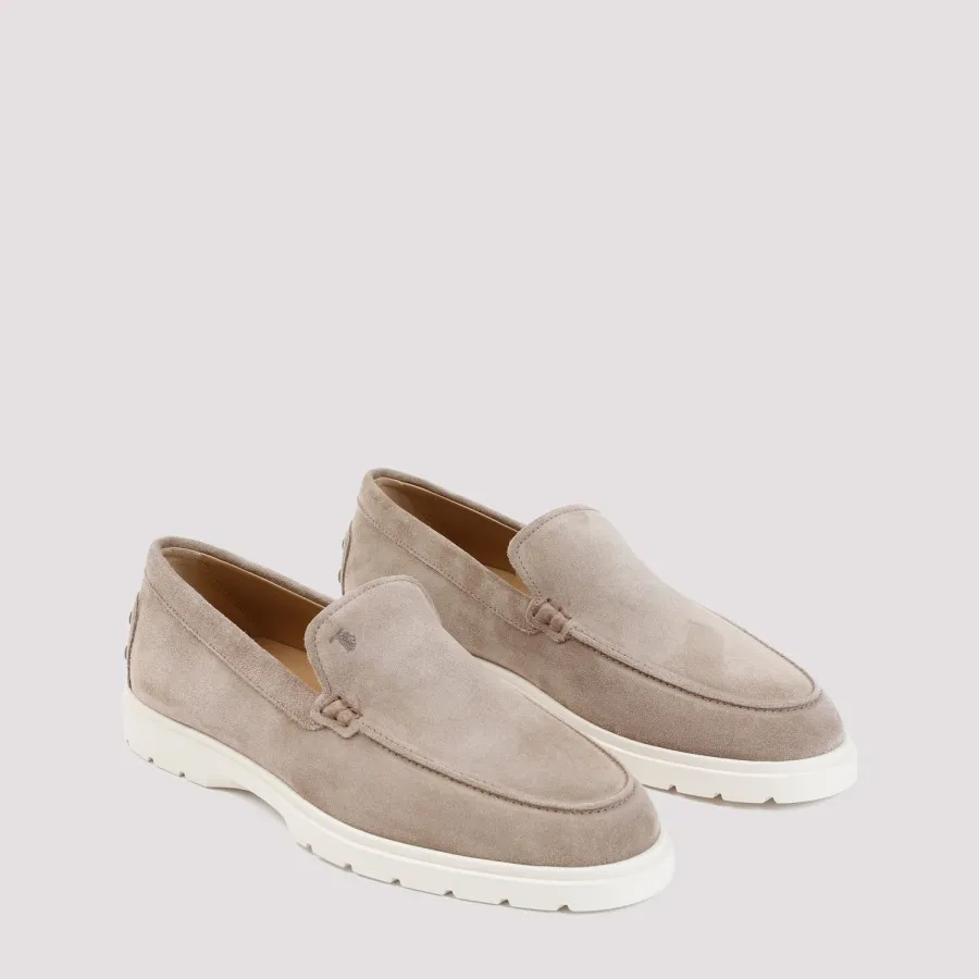 Tod`s Suede Leather Loafers XXM59K00040M8WC413-CRETA CHIARO | IlDuomo