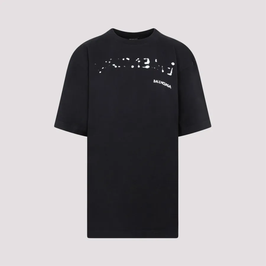 Balenciaga Large Fit T-Shirt 641655.TOVO5-1070 BLACK WHITE | IlDuomo