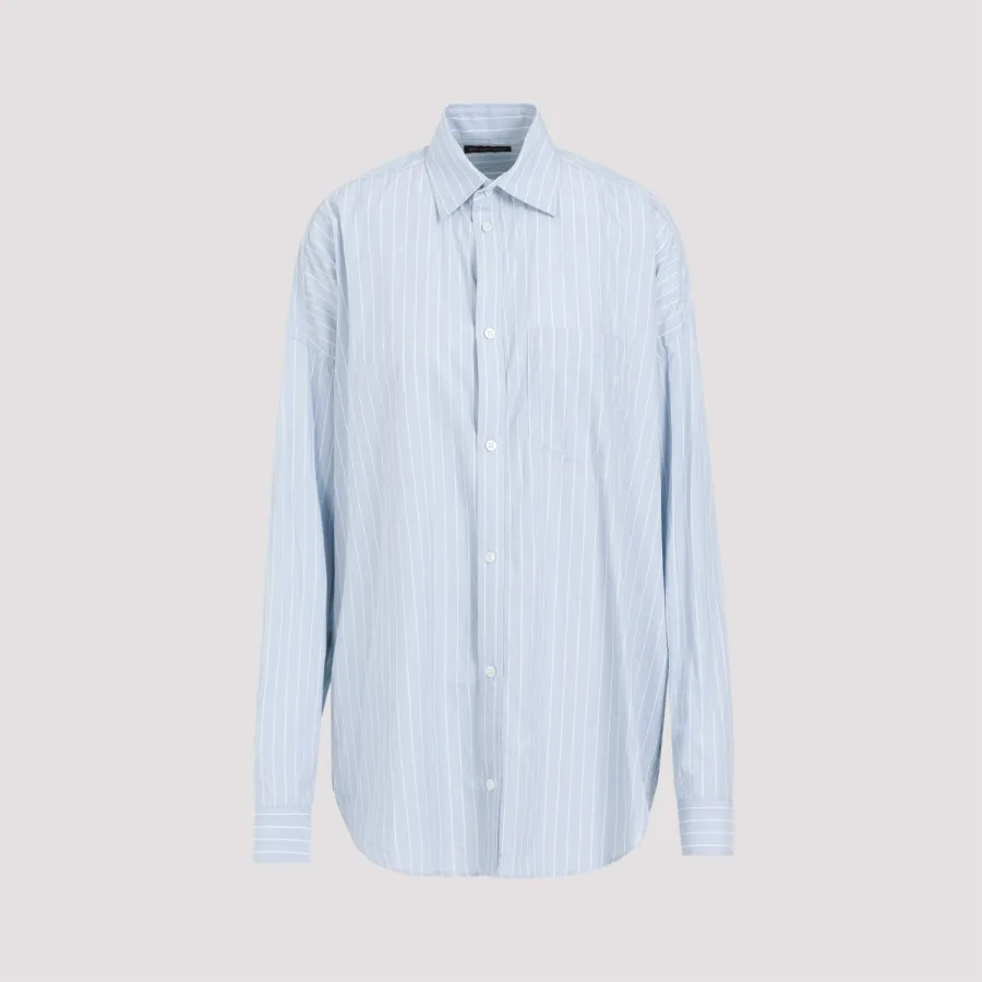 Balenciaga Cocoon Shirt 725395.TPM28-4773 LIGHT BLUE WH | IlDuomo