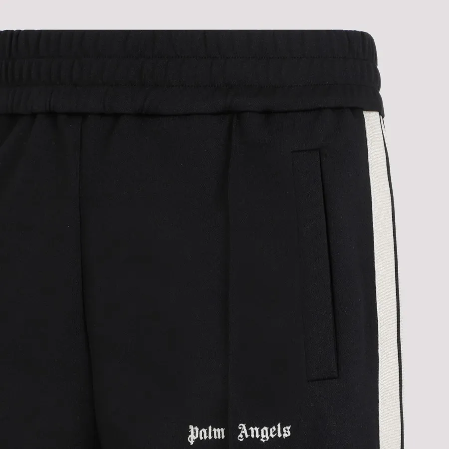Palm Angels Kids logo-print cotton track shorts - Black