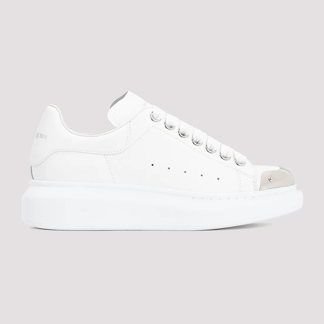 Alexander McQueen Leather Sneakers 769115.WIEE2-9071 WHITE SILVER 