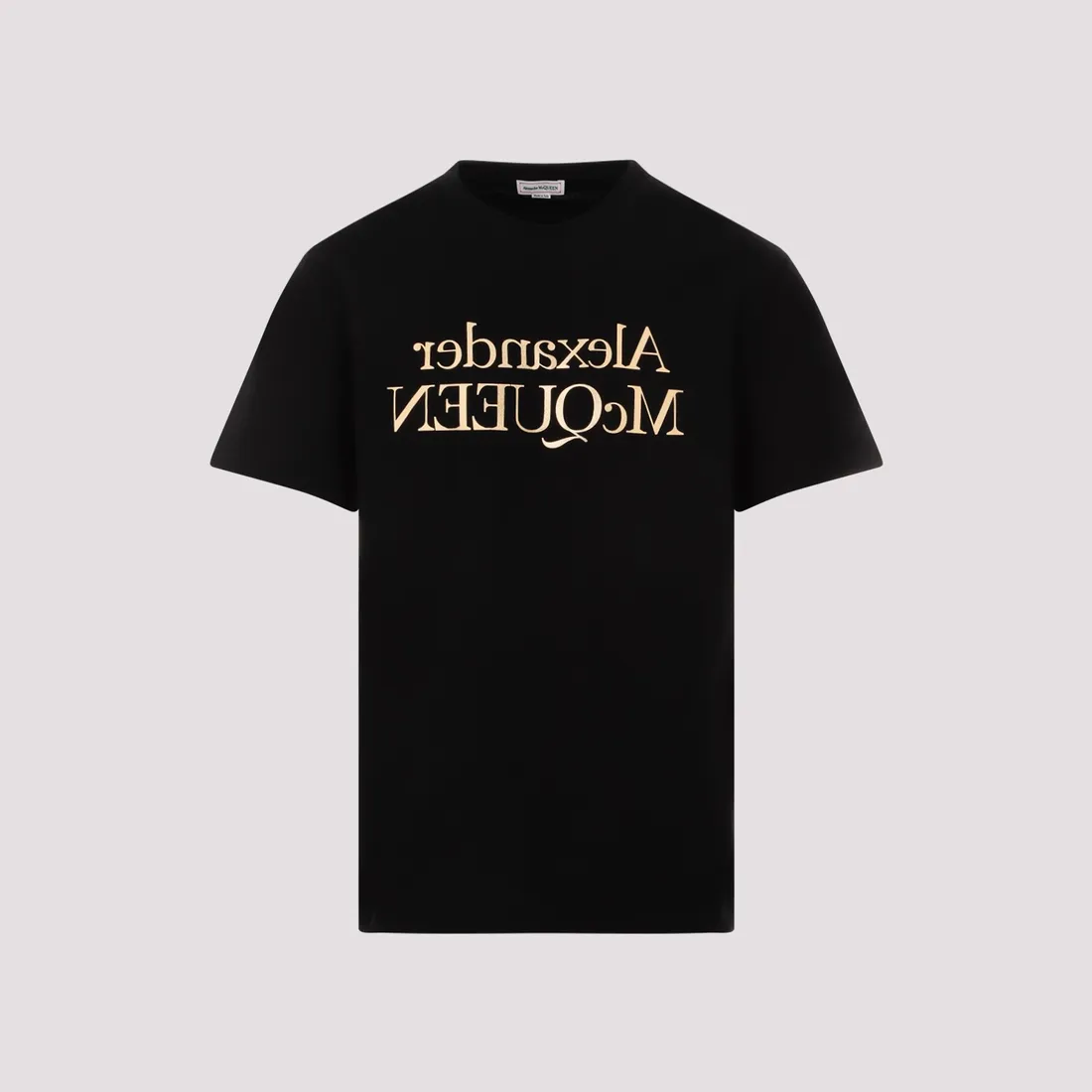 Alexander McQueen Logo Cotton T-Shirt 781977.QTAA0-0566 BLACK GOLD 