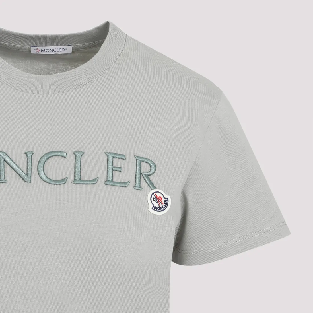 Moncler Cotton Logo T-Shirt 8C00006.829HP-92G GREY | IlDuomo