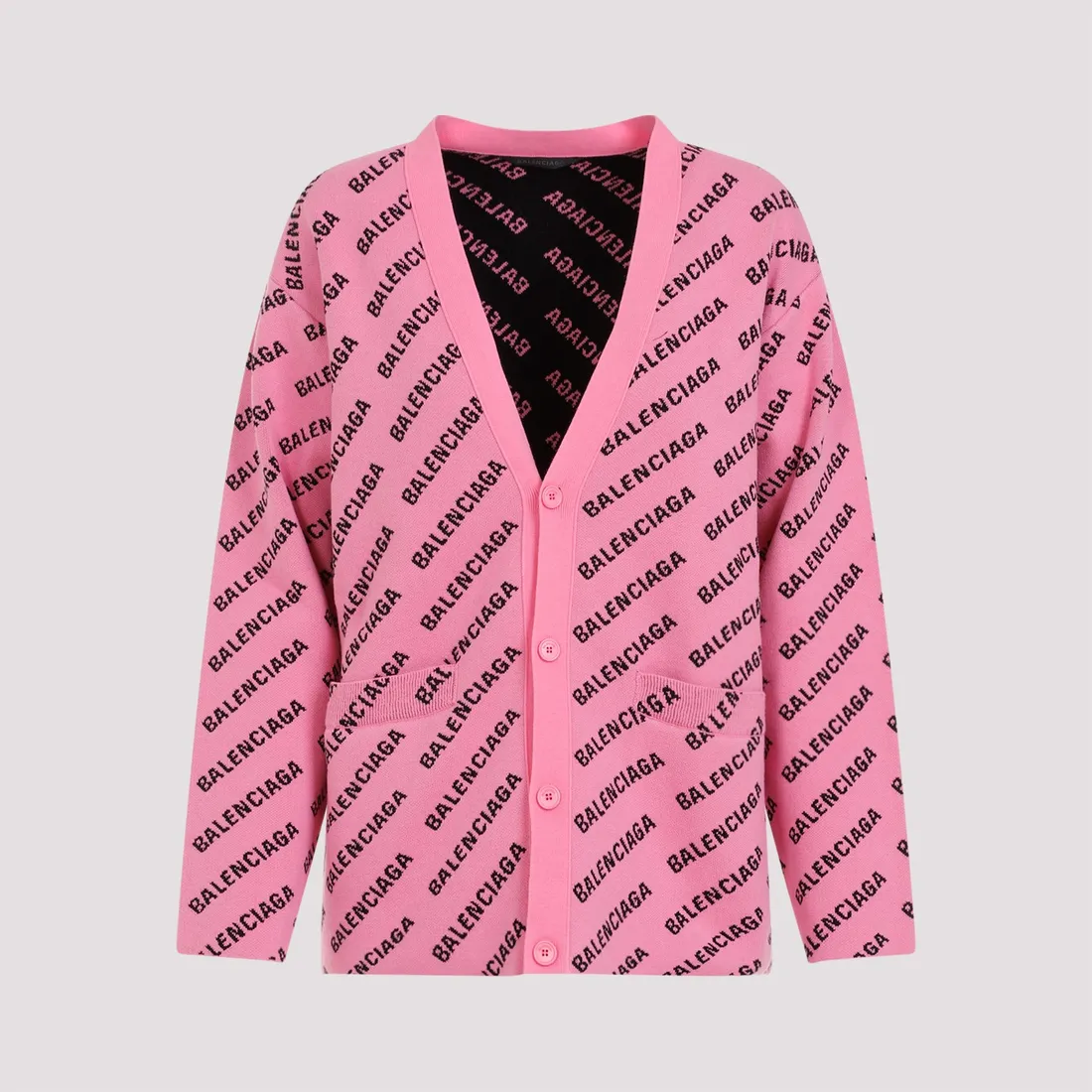 Balenciaga All-Over Cardigan 733891.T3233-5231 PINK BLACK | IlDuomo