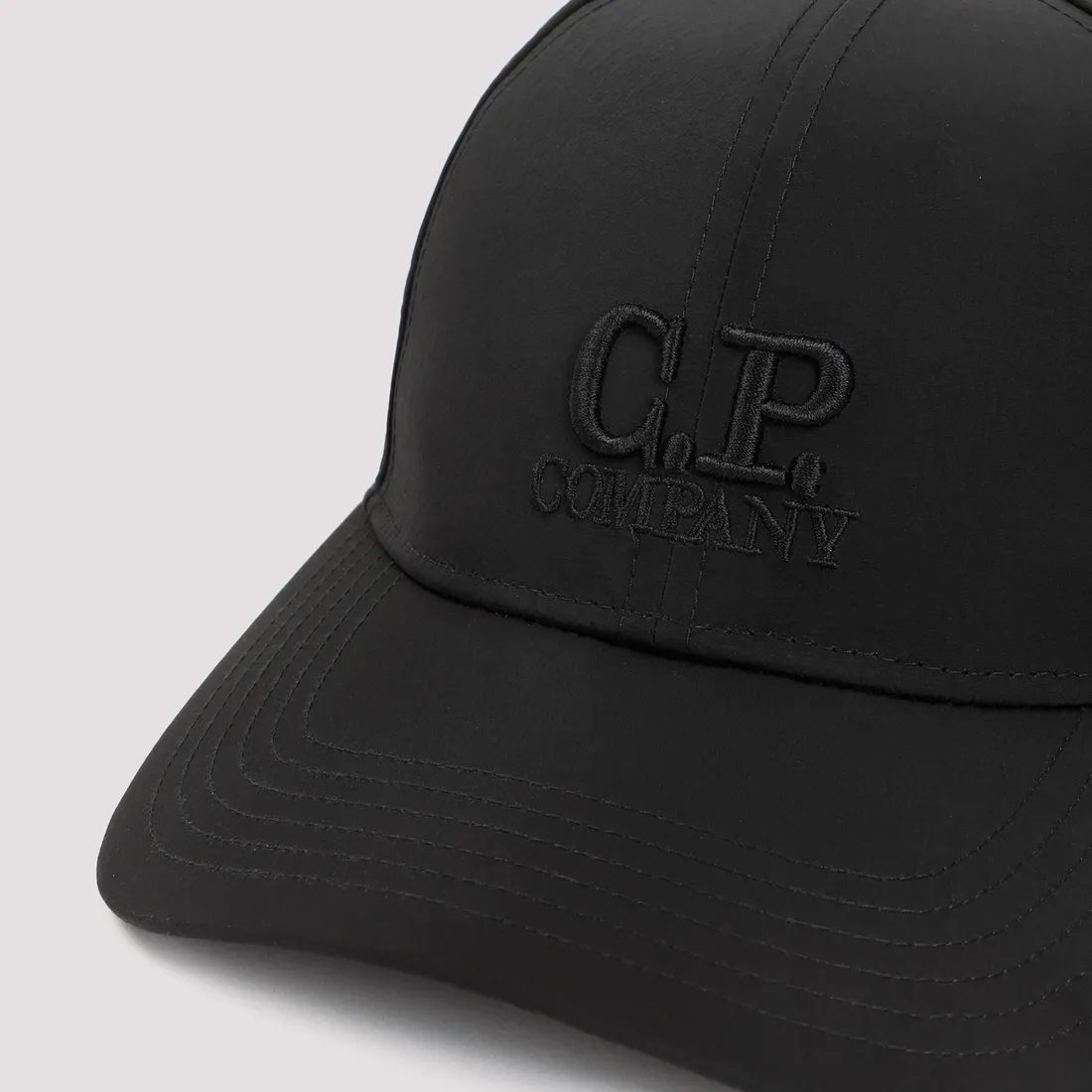 CP Company Chrome-R Logo Caps 16CMAC147A.005904A-999 BLACK | IlDuomo