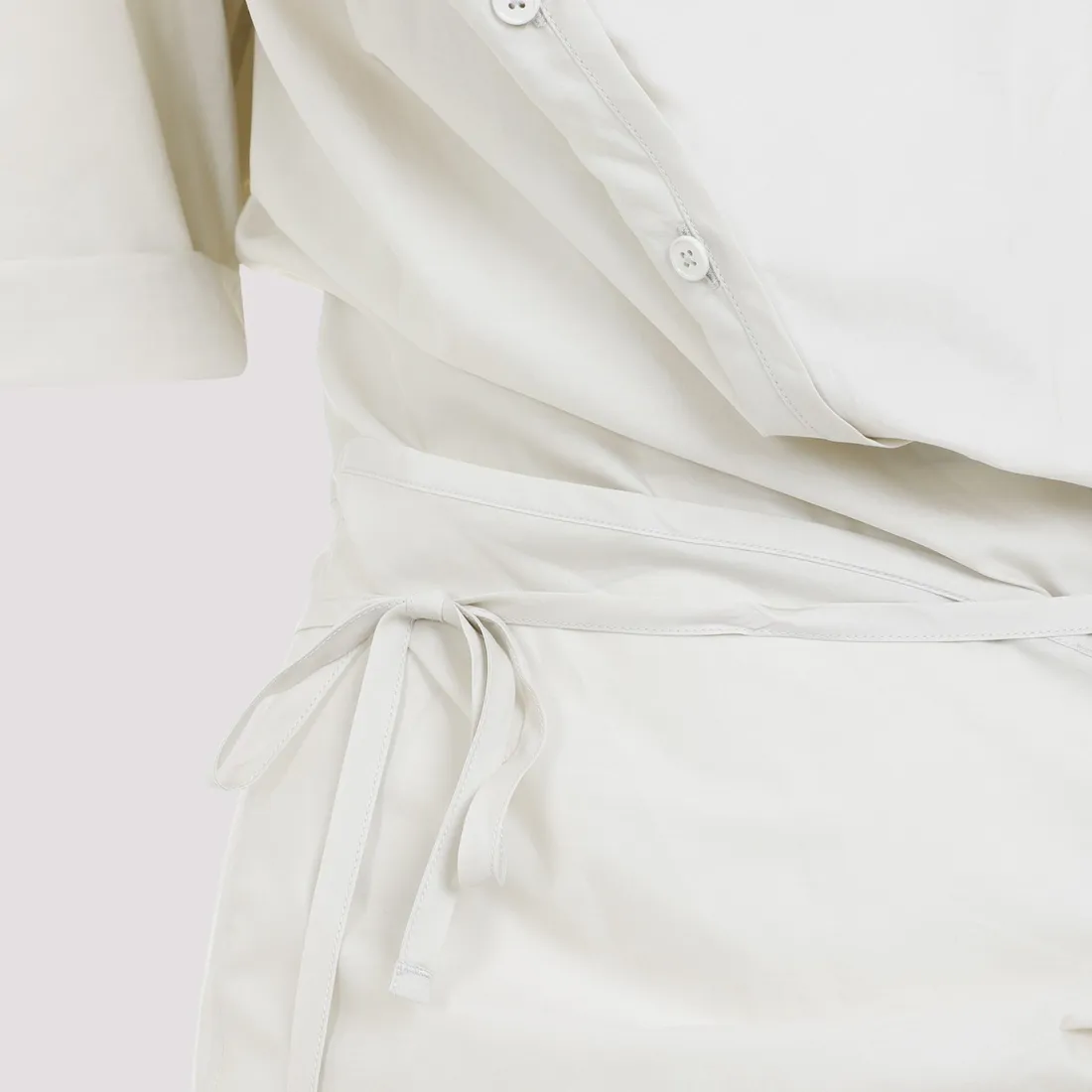 LEMAIRE short-sleeve wrap midi dress - Neutrals