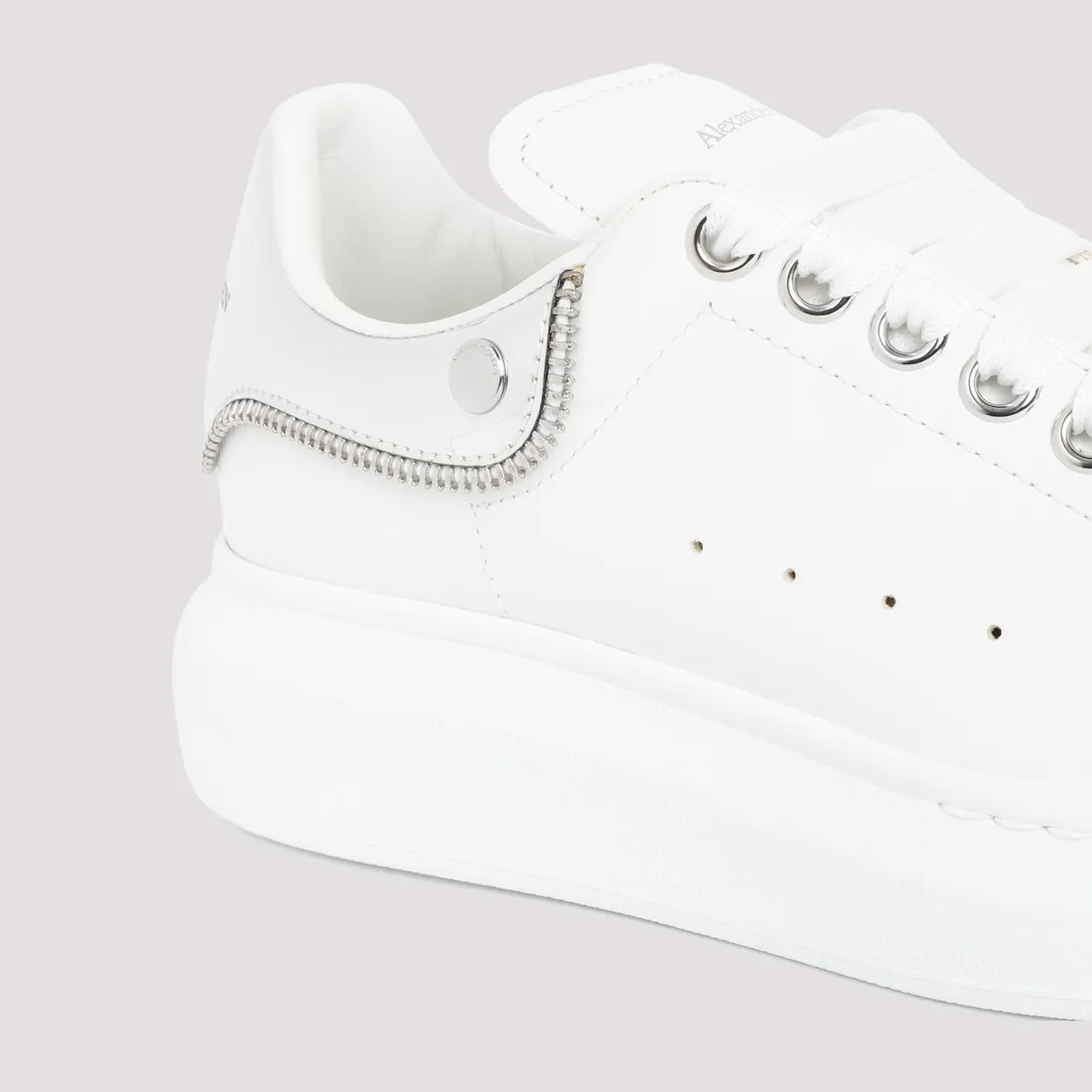 Alexander mcqueen silver sneakers deals