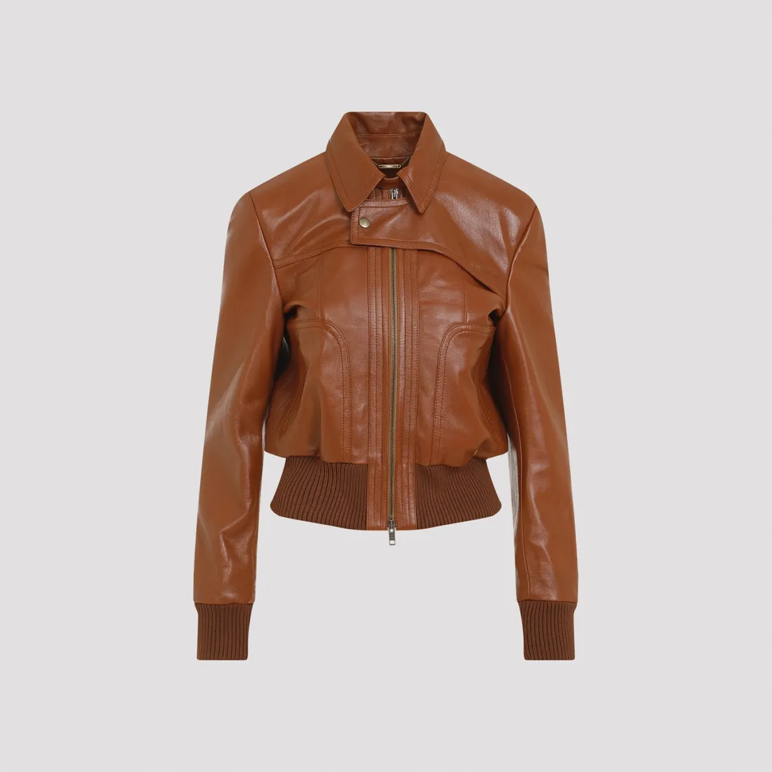 Chloe Lamb Leather Jacket CHC24ACV38212-242 CARAMELLO | IlDuomo